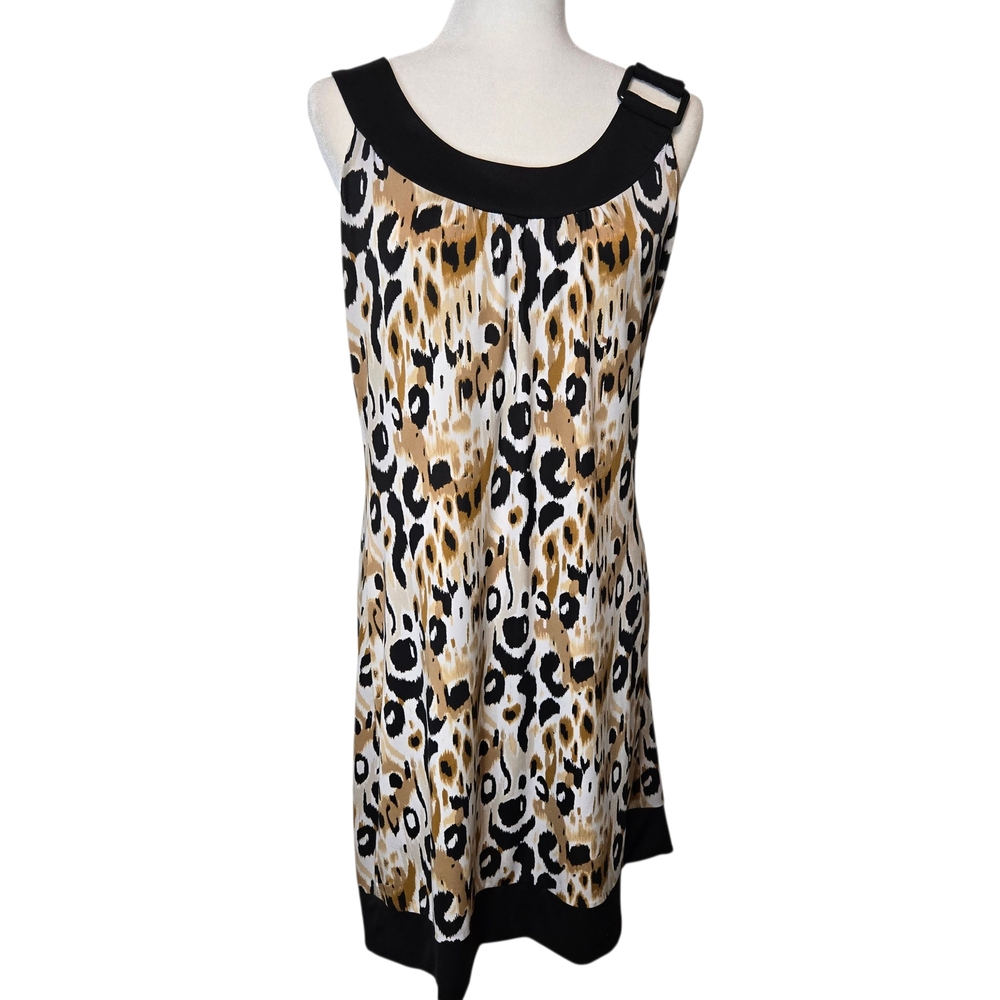 Essentials by Milano Black and Tan Sleeveless A-line Dress Size Medium